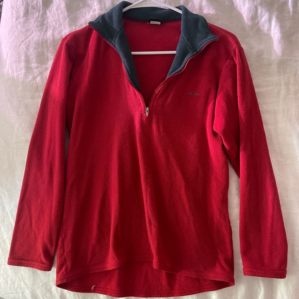 Patagonia Capilene Red and Gray Women’s Quarter zip